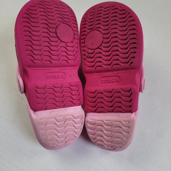 Crocs Electro Slingback Clogs Pink Size J1 Kids Lightweight Sandals - Picture 7 of 9